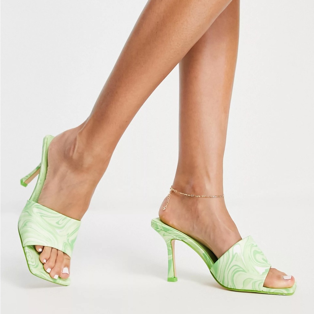 Public Desire Heeled Mule - Swirl Print